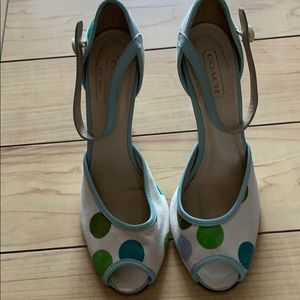 Coach peep toe wedges!